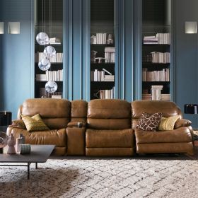  E1425  Power Leather Recliner Sofa