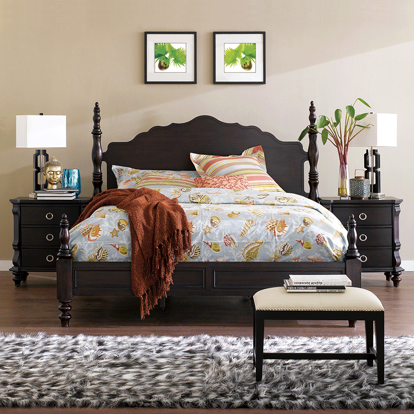 EstateBrown Poster Queen Bed (1638863746) 미라지수입가구
