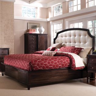  Intrigue 61155  Leather Panel Bed (침대+협탁+화장대)