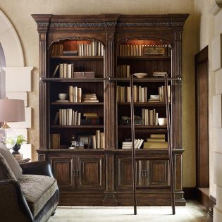 5091-10225Bookcase w/ Ladder & Rail