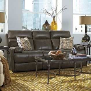 1437-62PLeather Recliner Sofa