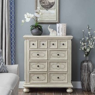 32100-Antique WhiteConsole Cabinet