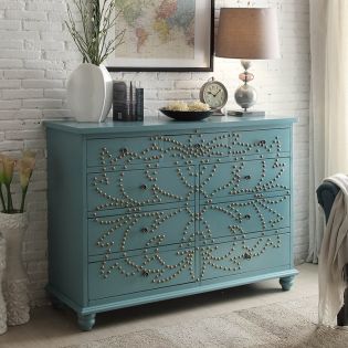 Nailhead-BlueConsole Cabinet