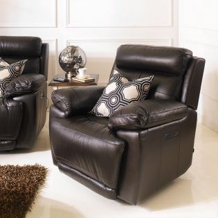 E1460-BrownLeather Recliner Chair