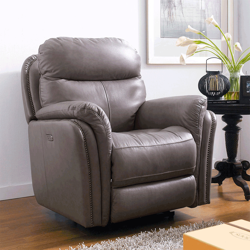 E1309-GreyLeather Recliner Chair