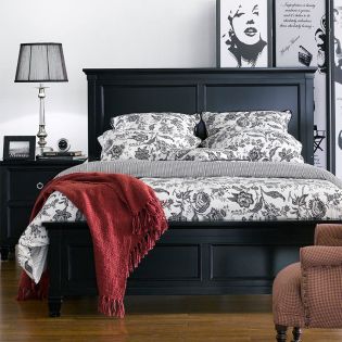  Tamarack-Black  Queen Panel Bed(침대+협탁+화장대)