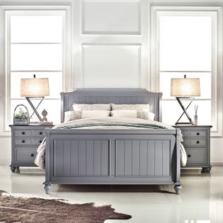  FR-B3944-Grey  Sleigh Queen Bed
