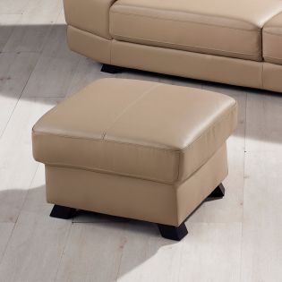  S-1562-Ivory  Leather Ottoman