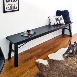 Carver-BlackWooden Bench