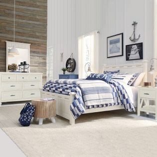 Lake House 8971-4104K  Pebble White Full Bed  