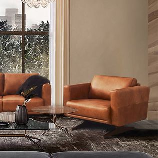 10046-ToffeeLeather Single Chair