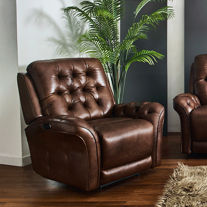 E1724-OakLeather Recliner Chair