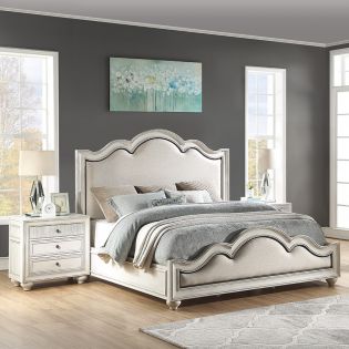  W1070 Harmony  Upholstered bed  (침대+협탁+화장대)
