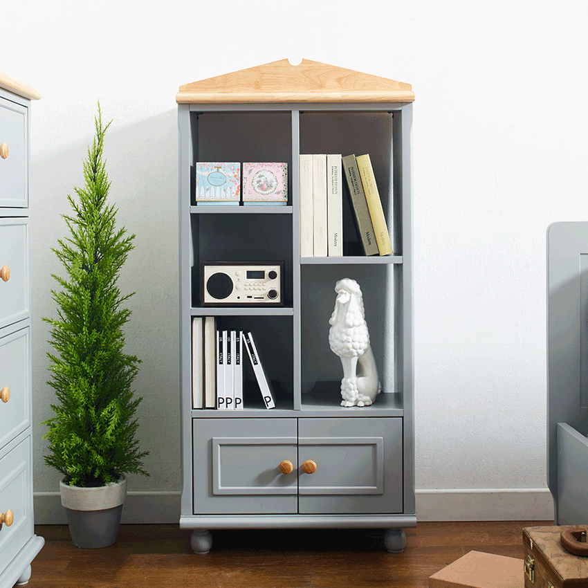 Tara-Grey-SBWooden Bookcase