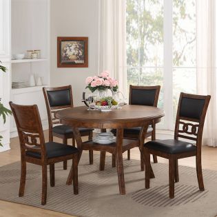  D1701 GIA-4  Round Dining Set  (1 Table + 4 Chairs)
