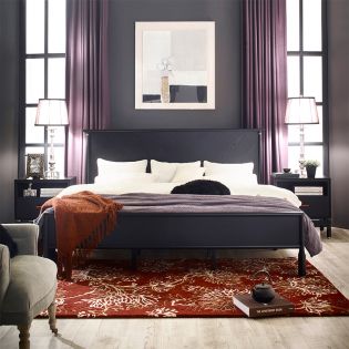 Ashton BlackPanel Bed (침대+협탁+화장대)