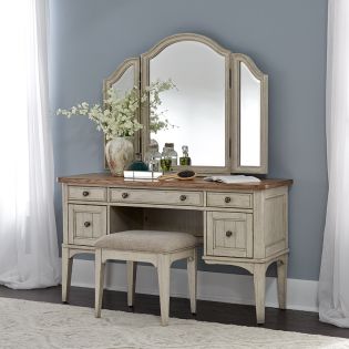 Farmhouse 652-BRVanity Set w/ Stool