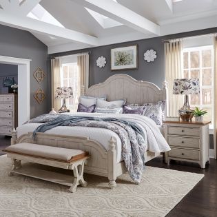 Farmhouse 652Poster Bed (침대+협탁+화장대)