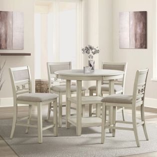  GIA-4 52 BSQ  Round Counter Dining Set  ( 1Table + 4 Chairs)