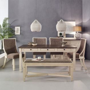  DR647  Dining Set ( 1 Table + 4 Chairs + 1 Bench)