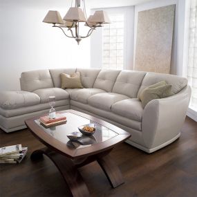 8188-CloudLeather Chaise Sofa