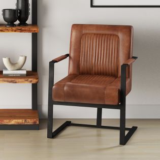 Maguire SaddleLeather Accent Chair