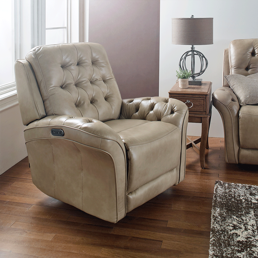 E1724-PebbleLeather Recliner Chair