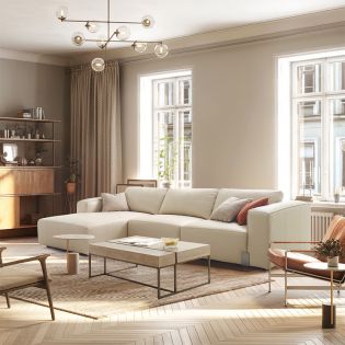 A0342Leather Chaise Sofa