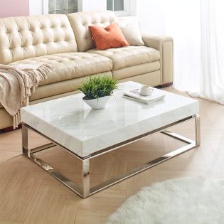 CT-170W-WHTMarble Cocktail Table