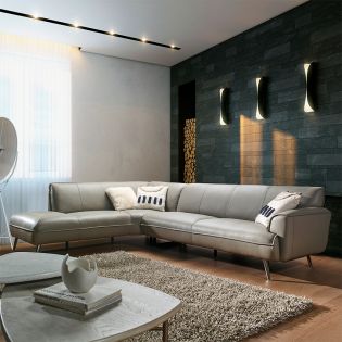 A0602 Leather Chaise Sofa