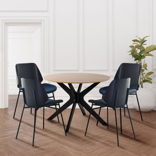 Duncan-4D Round Dining Set